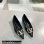 Valentino Crystal VLogo Signature Calfskin Ballet Flats Black
