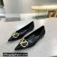 Valentino Crystal VLogo Signature Calfskin Ballet Flats Black