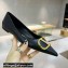 Valentino Crystal VLogo Signature Calfskin Ballet Flats Black