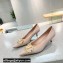 Valentino Heel 4cm Crystal VLogo Signature Calfskin Pumps Nude