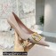 Valentino Heel 4cm Crystal VLogo Signature Calfskin Pumps Nude