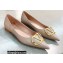 Valentino Crystal VLogo Signature Calfskin Ballet Flats Nude
