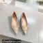 Valentino Crystal VLogo Signature Calfskin Ballet Flats Nude