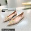 Valentino Crystal VLogo Signature Calfskin Ballet Flats Nude