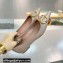 Valentino Crystal VLogo Signature Calfskin Ballet Flats Nude