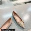 Valentino Crystal VLogo Signature Calfskin Ballet Flats Nude