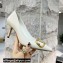Valentino Heel 8cm Crystal VLogo Signature Calfskin Pumps White