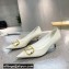 Valentino Heel 4cm Crystal VLogo Signature Calfskin Pumps White