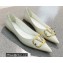 Valentino Crystal VLogo Signature Calfskin Ballet Flats White