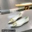 Valentino Crystal VLogo Signature Calfskin Ballet Flats White