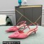 Valentino Heel 4cm VLogo Signature Patent Leather Slingback Pumps Pink