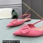 Valentino VLogo Signature Patent Leather Slingback Ballet Flats Pink