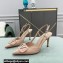 Valentino Heel 8cm VLogo Signature Patent Leather Slingback Pumps Nude