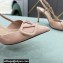Valentino Heel 8cm VLogo Signature Patent Leather Slingback Pumps Nude
