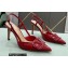 Valentino Heel 8cm VLogo Signature Patent Leather Slingback Pumps Red