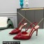 Valentino Heel 8cm VLogo Signature Patent Leather Slingback Pumps Red