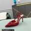 Valentino Heel 8cm VLogo Signature Patent Leather Slingback Pumps Red