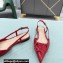 Valentino VLogo Signature Patent Leather Slingback Ballet Flats Red