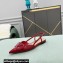 Valentino VLogo Signature Patent Leather Slingback Ballet Flats Red