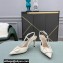 Valentino Heel 8cm VLogo Signature Patent Leather Slingback Pumps White