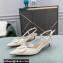 Valentino Heel 4cm VLogo Signature Patent Leather Slingback Pumps White