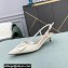 Valentino Heel 4cm VLogo Signature Patent Leather Slingback Pumps White