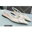 Valentino VLogo Signature Patent Leather Slingback Ballet Flats White