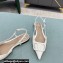 Valentino VLogo Signature Patent Leather Slingback Ballet Flats White