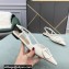 Valentino VLogo Signature Patent Leather Slingback Ballet Flats White