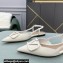 Valentino VLogo Signature Patent Leather Slingback Ballet Flats White