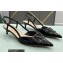 Valentino Heel 4cm VLogo Signature Patent Leather Slingback Pumps Black