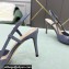 Valentino Heel 8cm VLogo Signature Patent Leather Slingback Pumps Dusty Blue