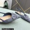 Valentino VLogo Signature Patent Leather Slingback Ballet Flats Dusty Blue