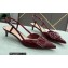 Valentino Heel 4cm VLogo Signature Patent Leather Slingback Pumps Burgundy