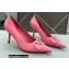 Valentino Heel 8cm VLogo Signature Calfskin Pumps Patent Pink
