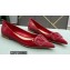 Valentino VLogo Signature Calfskin Ballet Flats Patent Red