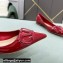 Valentino VLogo Signature Calfskin Ballet Flats Patent Red