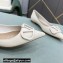 Valentino VLogo Signature Calfskin Ballet Flats Patent White