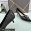 Valentino Heel 4cm VLogo Signature Calfskin Pumps Patent Black