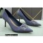 Valentino Heel 8cm VLogo Signature Calfskin Pumps Patent Dusty Blue