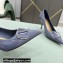 Valentino Heel 8cm VLogo Signature Calfskin Pumps Patent Dusty Blue