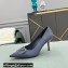 Valentino Heel 8cm VLogo Signature Calfskin Pumps Patent Dusty Blue