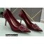 Valentino Heel 8cm VLogo Signature Calfskin Pumps Patent Burgundy