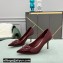 Valentino Heel 8cm VLogo Signature Calfskin Pumps Patent Burgundy
