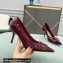 Valentino Heel 8cm VLogo Signature Calfskin Pumps Patent Burgundy