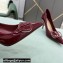 Valentino Heel 8cm VLogo Signature Calfskin Pumps Patent Burgundy