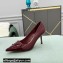 Valentino Heel 8cm VLogo Signature Calfskin Pumps Patent Burgundy
