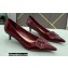 Valentino Heel 4cm VLogo Signature Calfskin Pumps Patent Burgundy