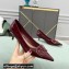 Valentino Heel 4cm VLogo Signature Calfskin Pumps Patent Burgundy