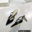 Valentino Heel 8cm VLogo Signature Patent Leather Mules Black